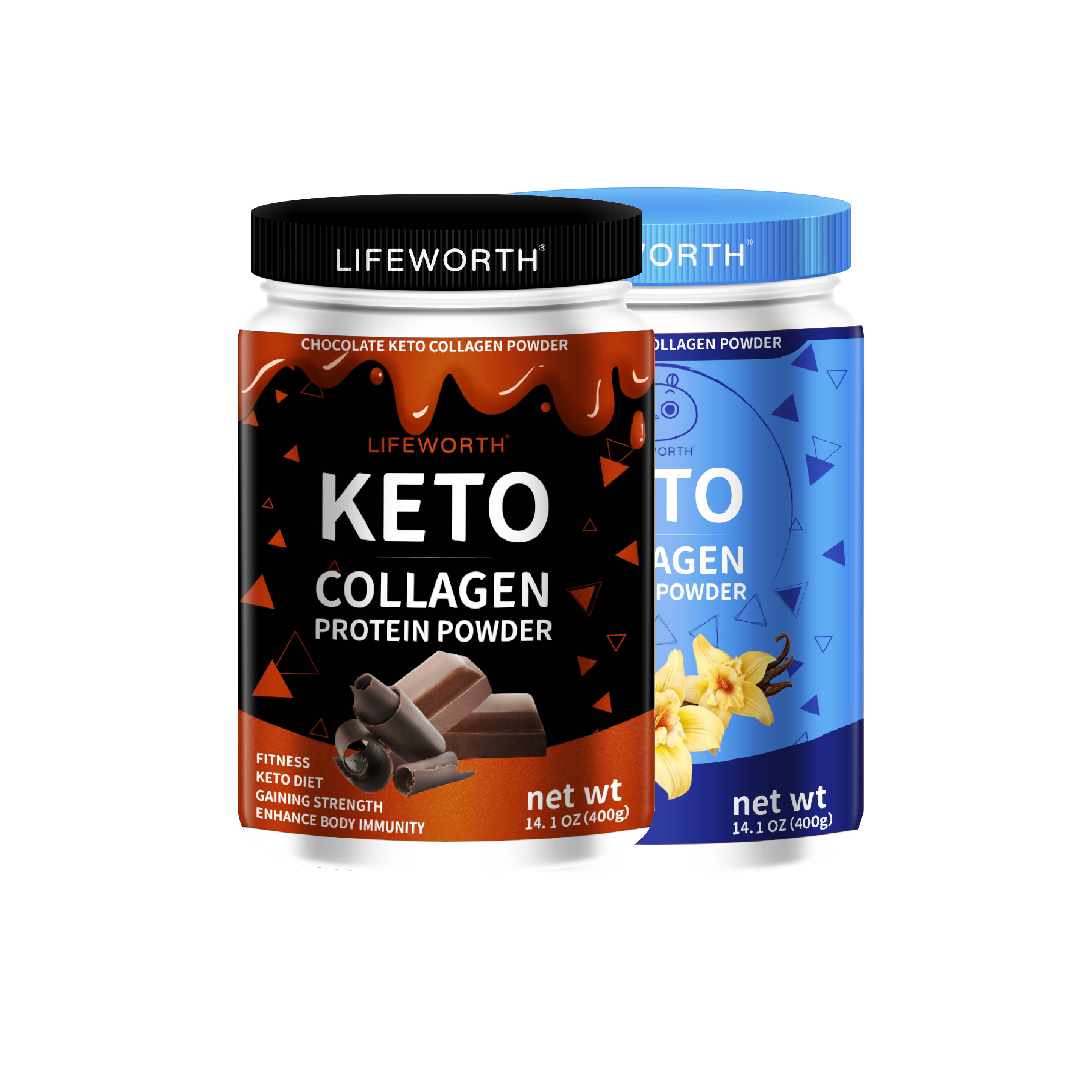 Lifeworth private label chocolate flavor keto collagen drink products protein powder