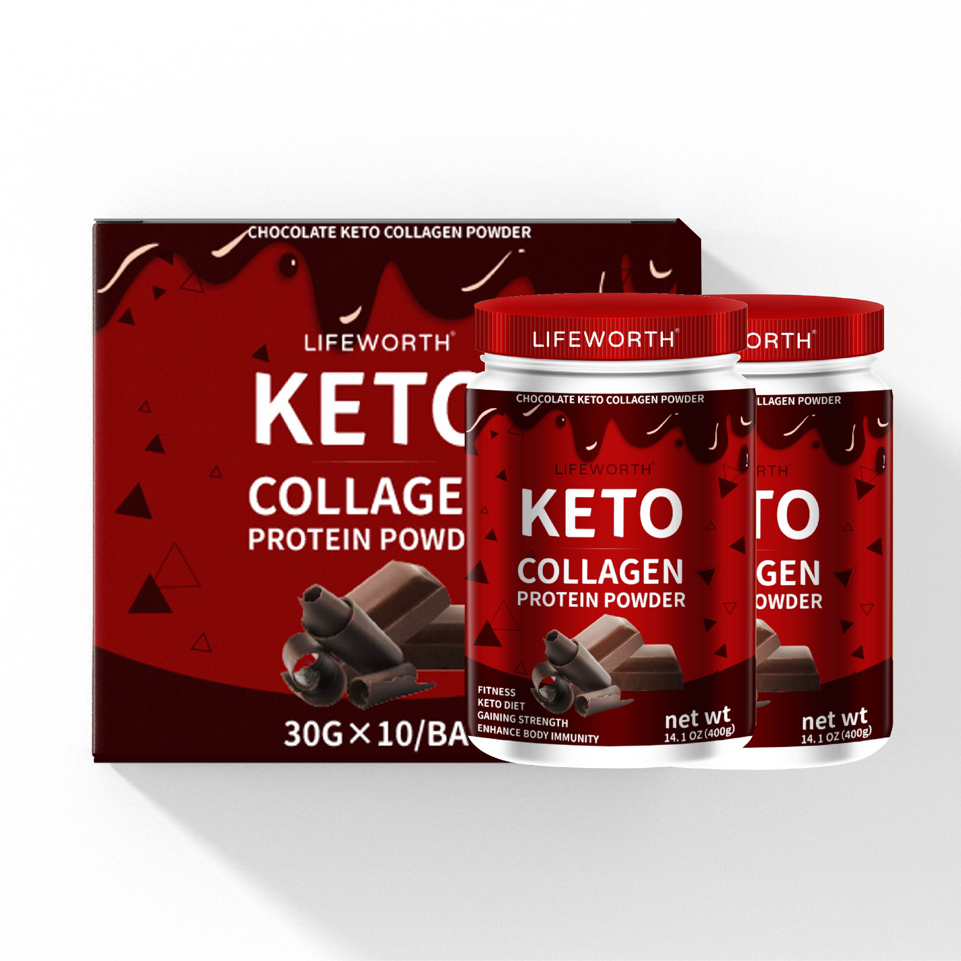 Lifeworth private label chocolate flavor keto collagen drink products protein powder