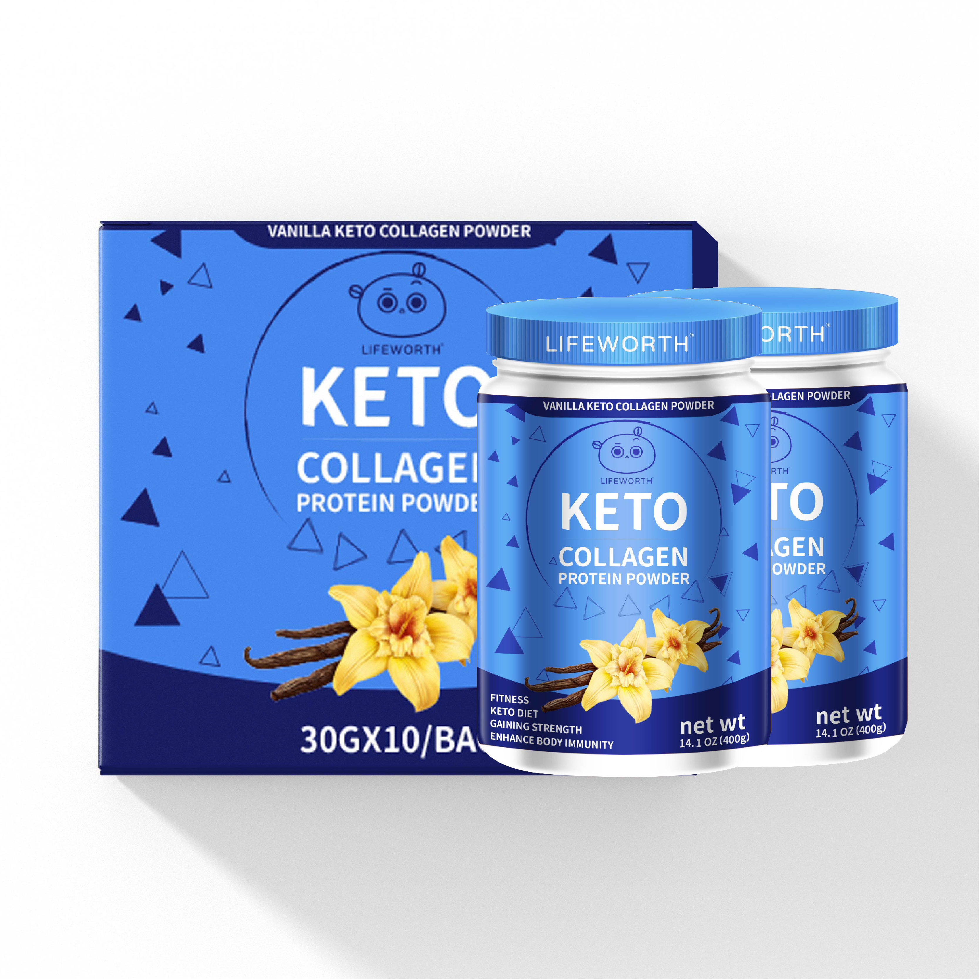 Lifeworth private label chocolate flavor keto collagen drink products protein powder