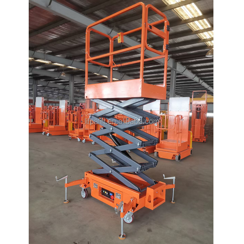 300kg Portable Push Around Battery Powered Electric Mini Scissor Lift