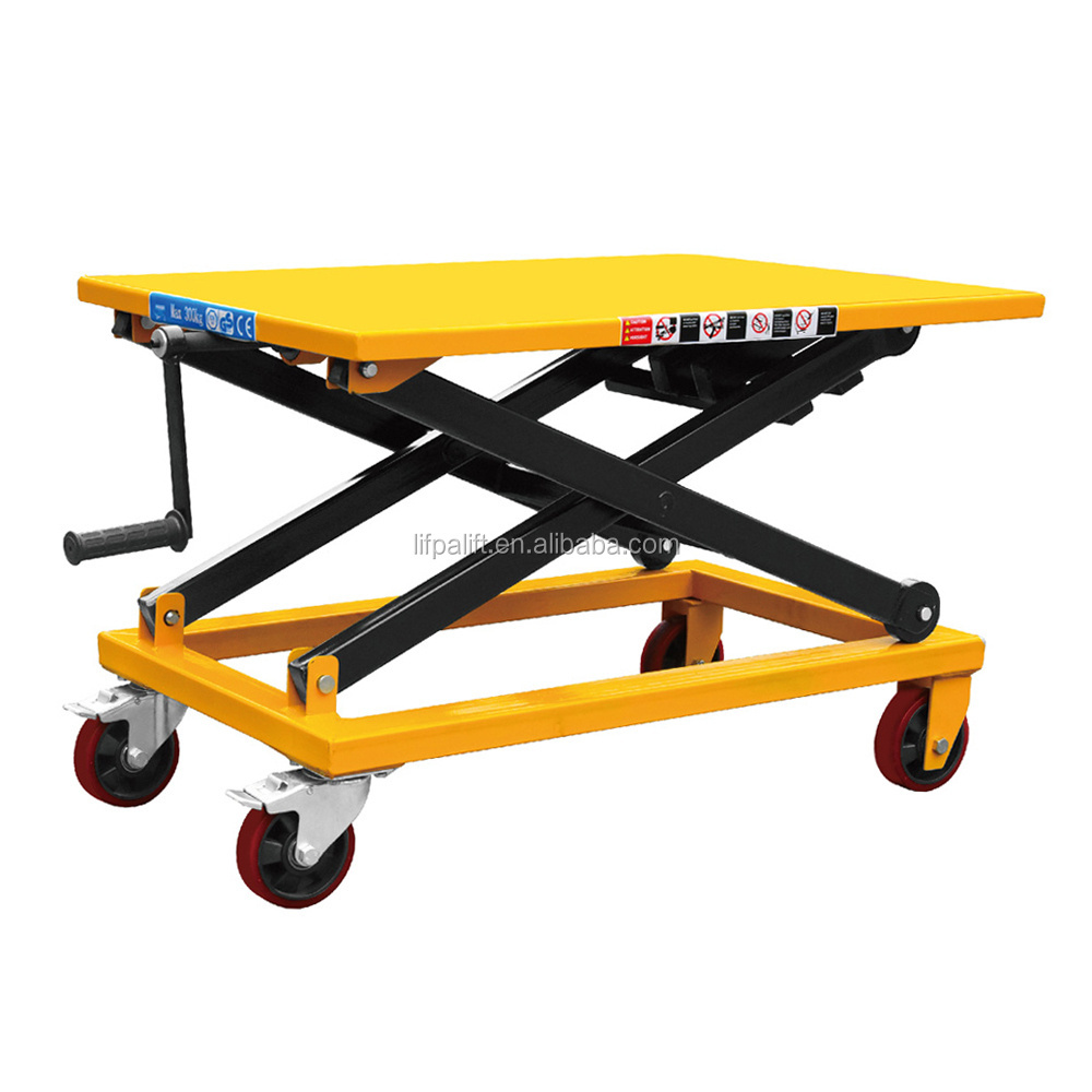 100kg Portable Manual Screw Scissor Lift Truck