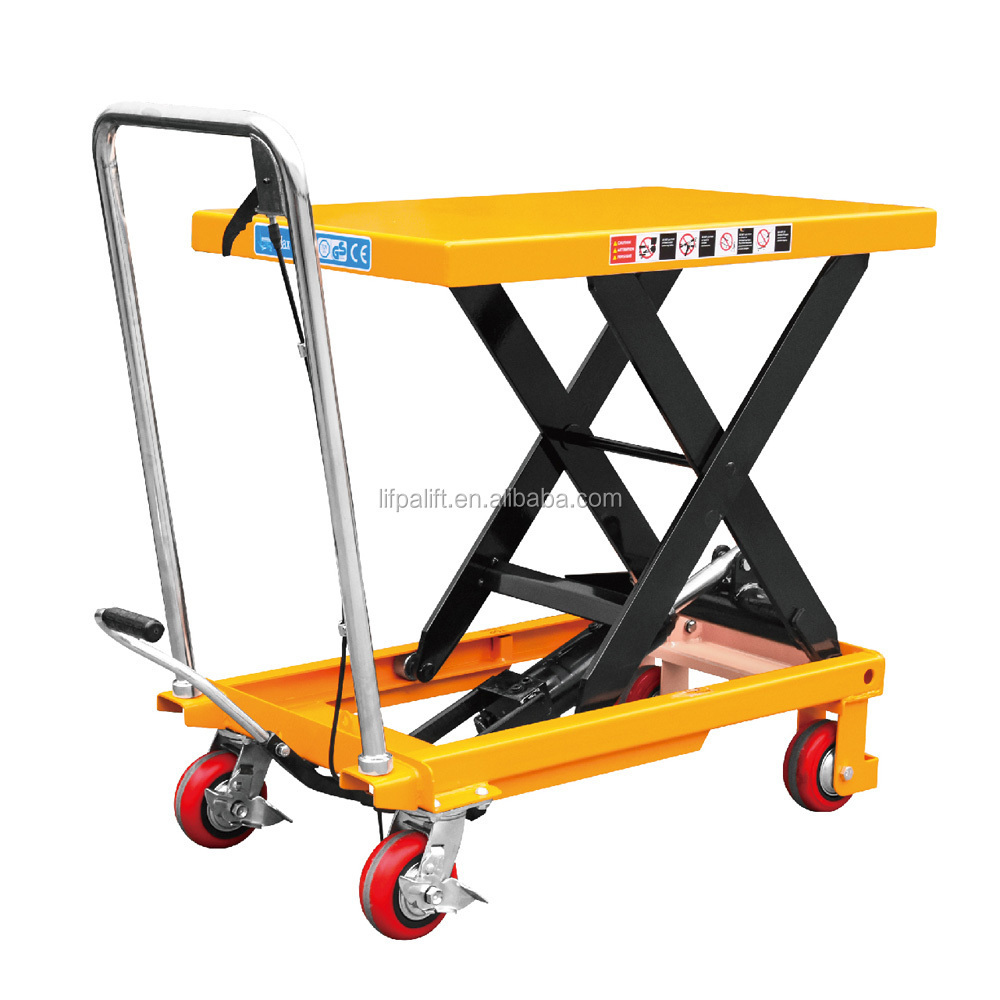 100kg Portable Manual Screw Scissor Lift Truck