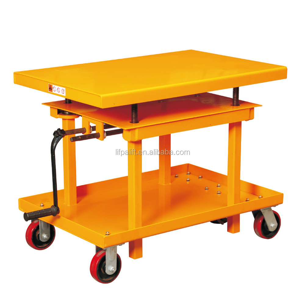 100kg Portable Manual Screw Scissor Lift Truck