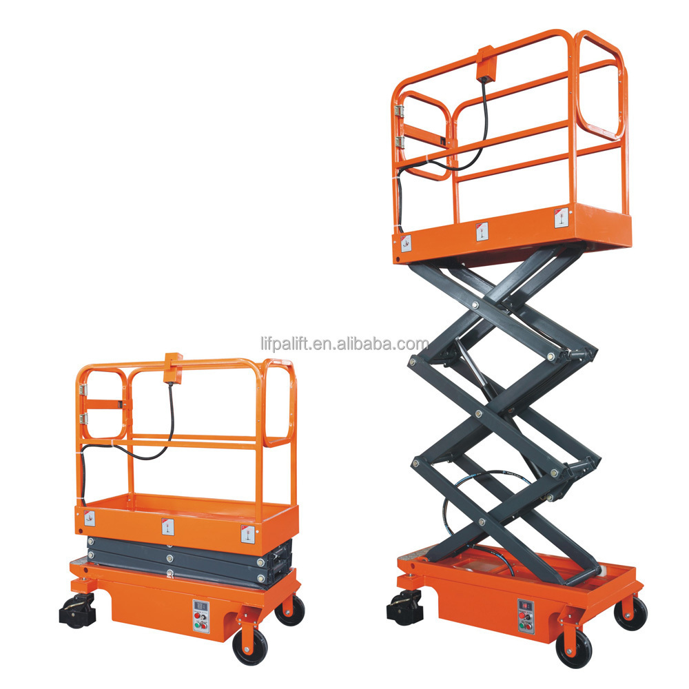 300kg Portable Push Around Battery Powered Electric Mini Scissor Lift