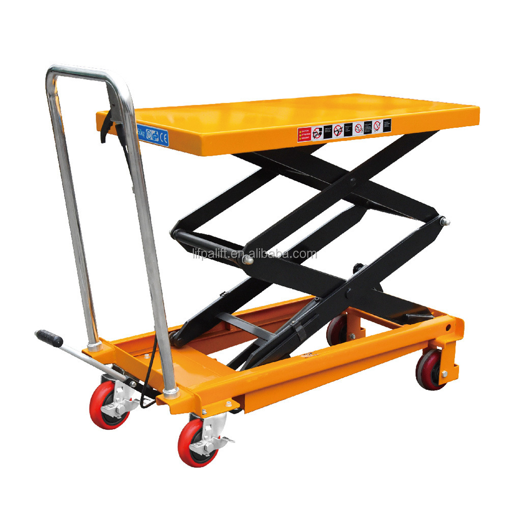 100kg Portable Manual Screw Scissor Lift Truck