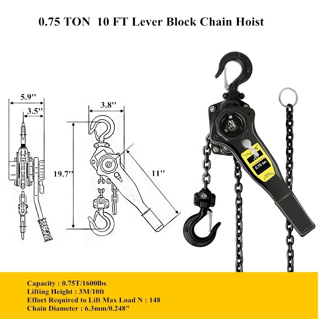 Chain Ratchet Lever Block 3 ton 6ton Hoist, Pull Lift Manual Chain Hoist