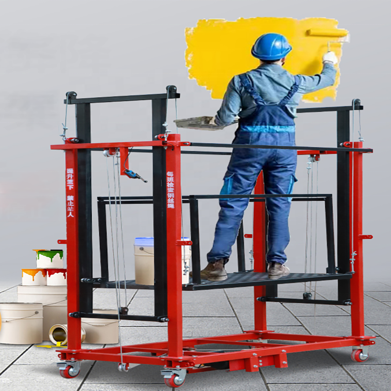 3m 5m 6m factory warehouse material handling movable folding hoist platform electric lifting scaffolding