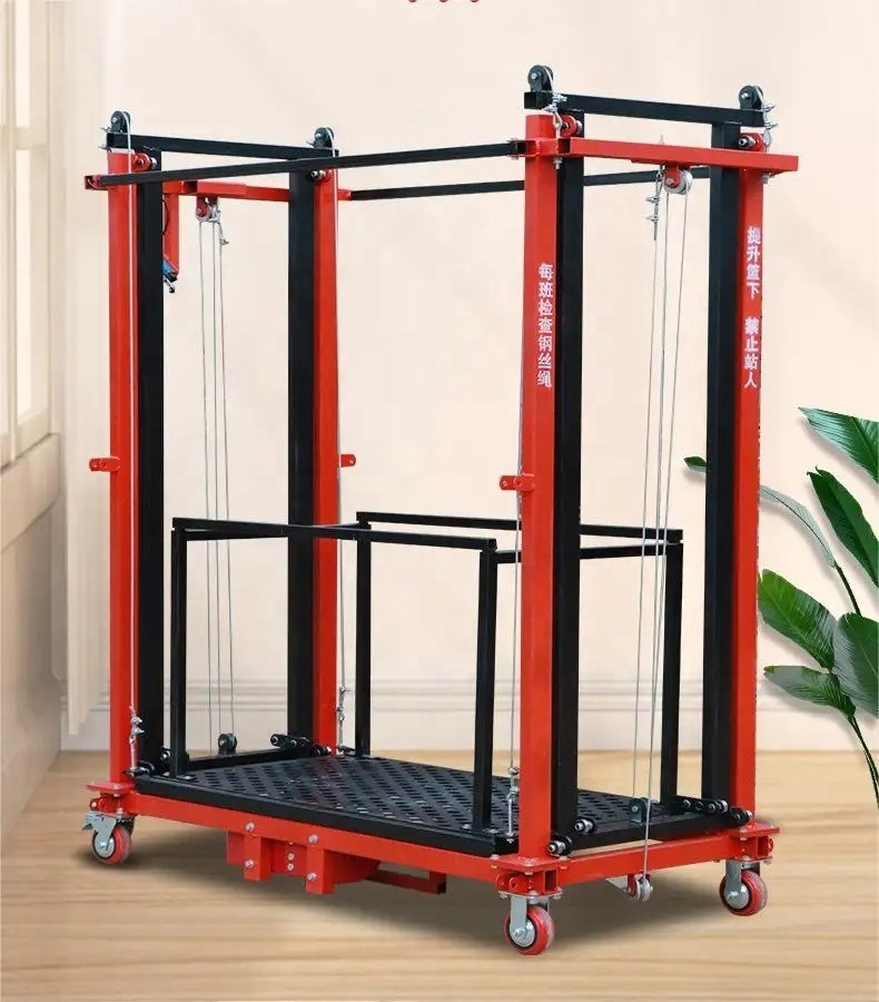 3m 5m 6m factory warehouse material handling movable folding hoist platform electric lifting scaffolding