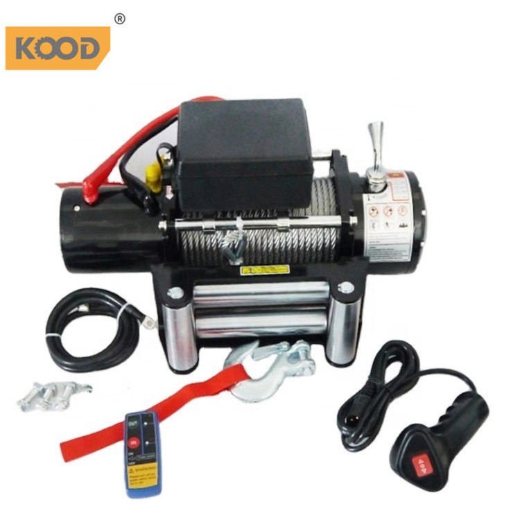 20000lb Superior Quality 12V 24V Electric Winches Synthetic Rope Steel Cable Wireless Control Option