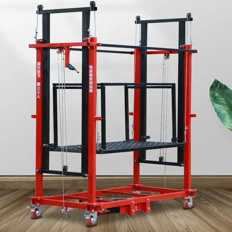 3m 5m 6m factory warehouse material handling movable folding hoist platform electric lifting scaffolding