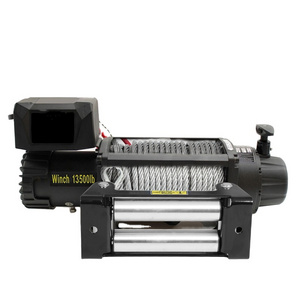 20000lb Superior Quality 12V 24V Electric Winches Synthetic Rope Steel Cable Wireless Control Option