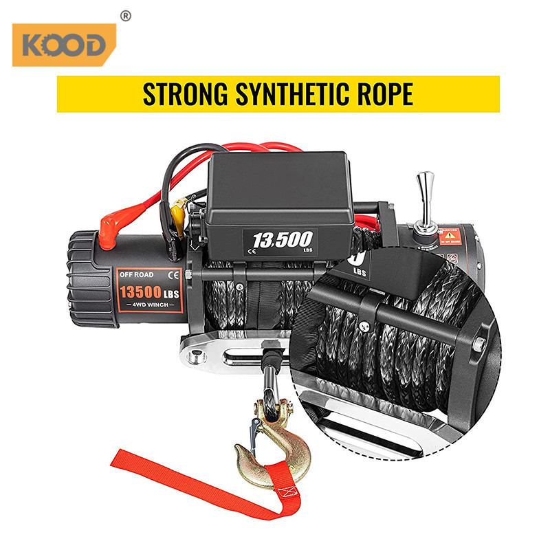 20000lb Superior Quality 12V 24V Electric Winches Synthetic Rope Steel Cable Wireless Control Option