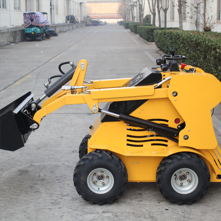 2024 New Arrival Mini Skid Steer Loader Wheel Type 900kg 1200kg Operating Weight Snow Blower Agitator Trailer Lawn Mover  Hammer