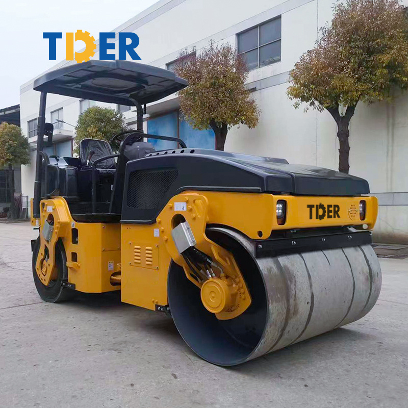 bull machine road roller compactor 6 ton vibratory road roller machine Rubber tire vibratory road roller