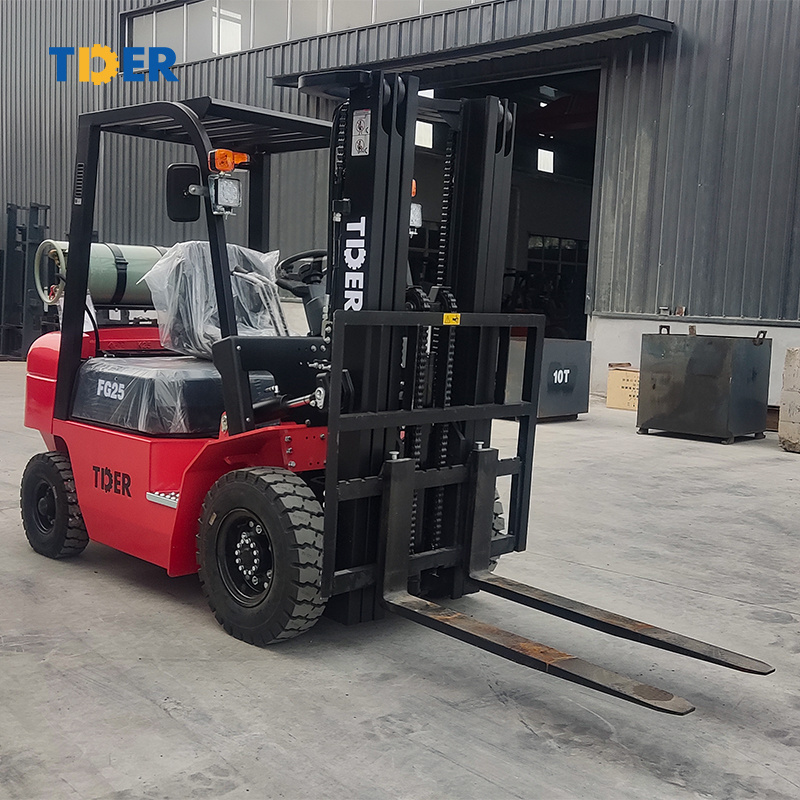 TDER Japanese Engine 3T 2.5 Ton Gabelstapler Forklift Truck Gas Price Gasoline/Lpg Dual Fuel Forklift