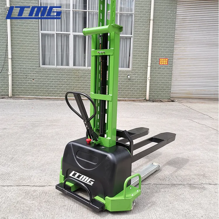 LTMG Warehouse Forklift 500kg 700kg 1000kg Semi Electric Full Electric Self Loading Stacker with Lithium Battery