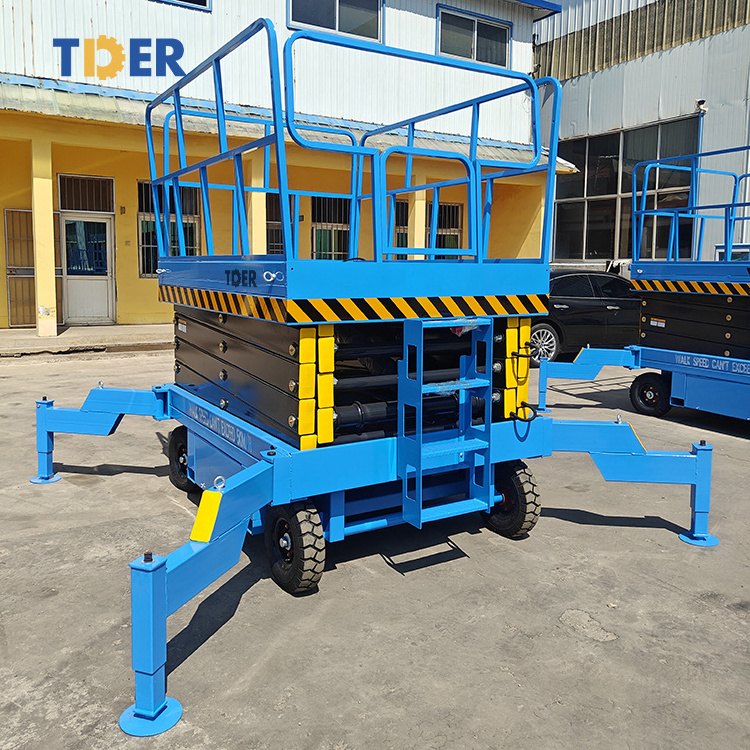 Semi Automatic Aerial Work Electric Scaffold Lift Stationary Aerial Lift Scaffolding hydraulic scissor lift