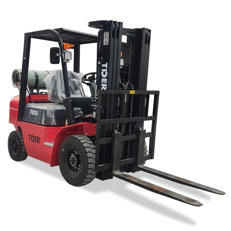 TDER Japanese Engine 3T 2.5 Ton Gabelstapler Forklift Truck Gas Price Gasoline/Lpg Dual Fuel Forklift