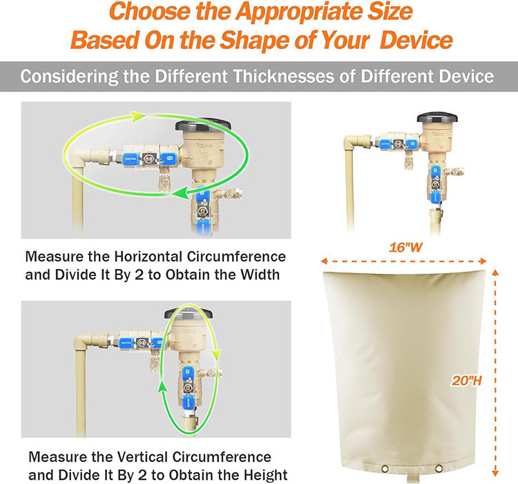Backflow Preventer Pipe Insulation Cover (5F)  Irrigation Sprinkler Valve Insulated Pouch  Water Well Pump Cover