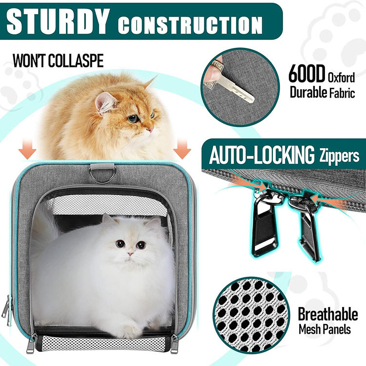 Pet Carrier for Large Cats 20 lbs+ / Soft Sided Small Dog Carrier Bag for Big Cat, Transport Carrier Long Trips