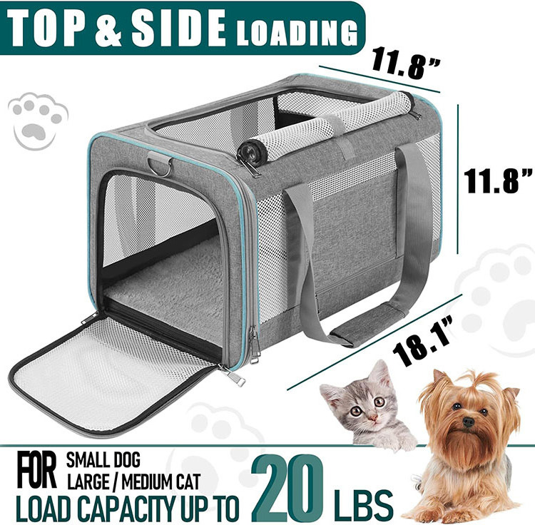 Pet Carrier for Large Cats 20 lbs+ / Soft Sided Small Dog Carrier Bag for Big Cat, Transport Carrier Long Trips