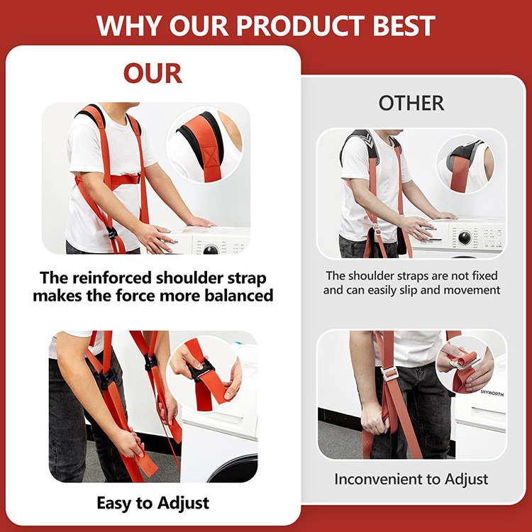 Furniture Moving Straps, Lifting and Moving System, Anti-Slip Adjustable Lifting Straps Dolly for Move and Carry Furniture