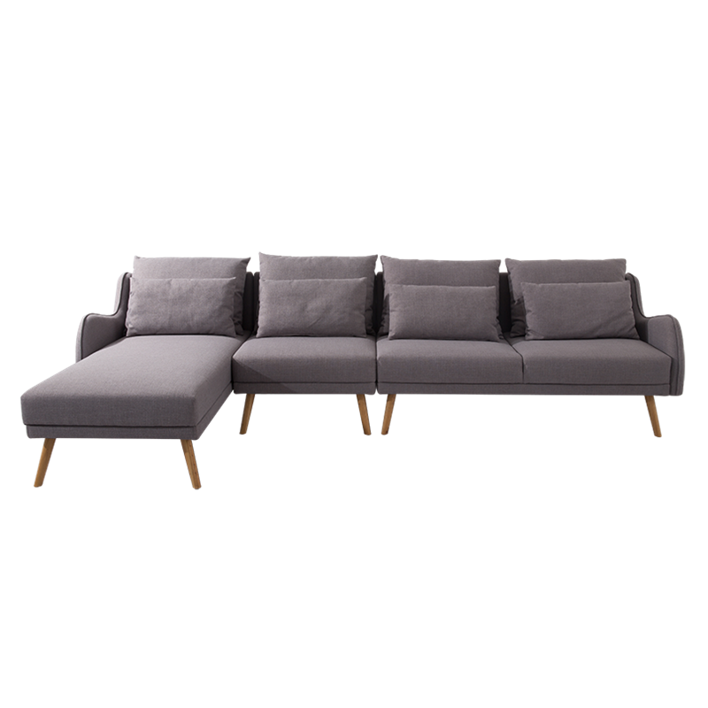 Nisco European-style Living Room Set Modern Nordic Corner L Sharp Sectional Sofa Set Fabric Sofa