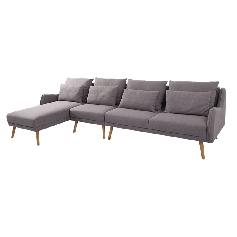 Nisco European-style Living Room Set Modern Nordic Corner L Sharp Sectional Sofa Set Fabric Sofa