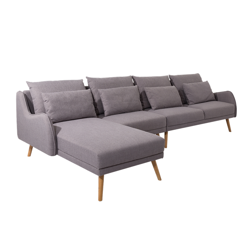 Nisco European-style Living Room Set Modern Nordic Corner L Sharp Sectional Sofa Set Fabric Sofa