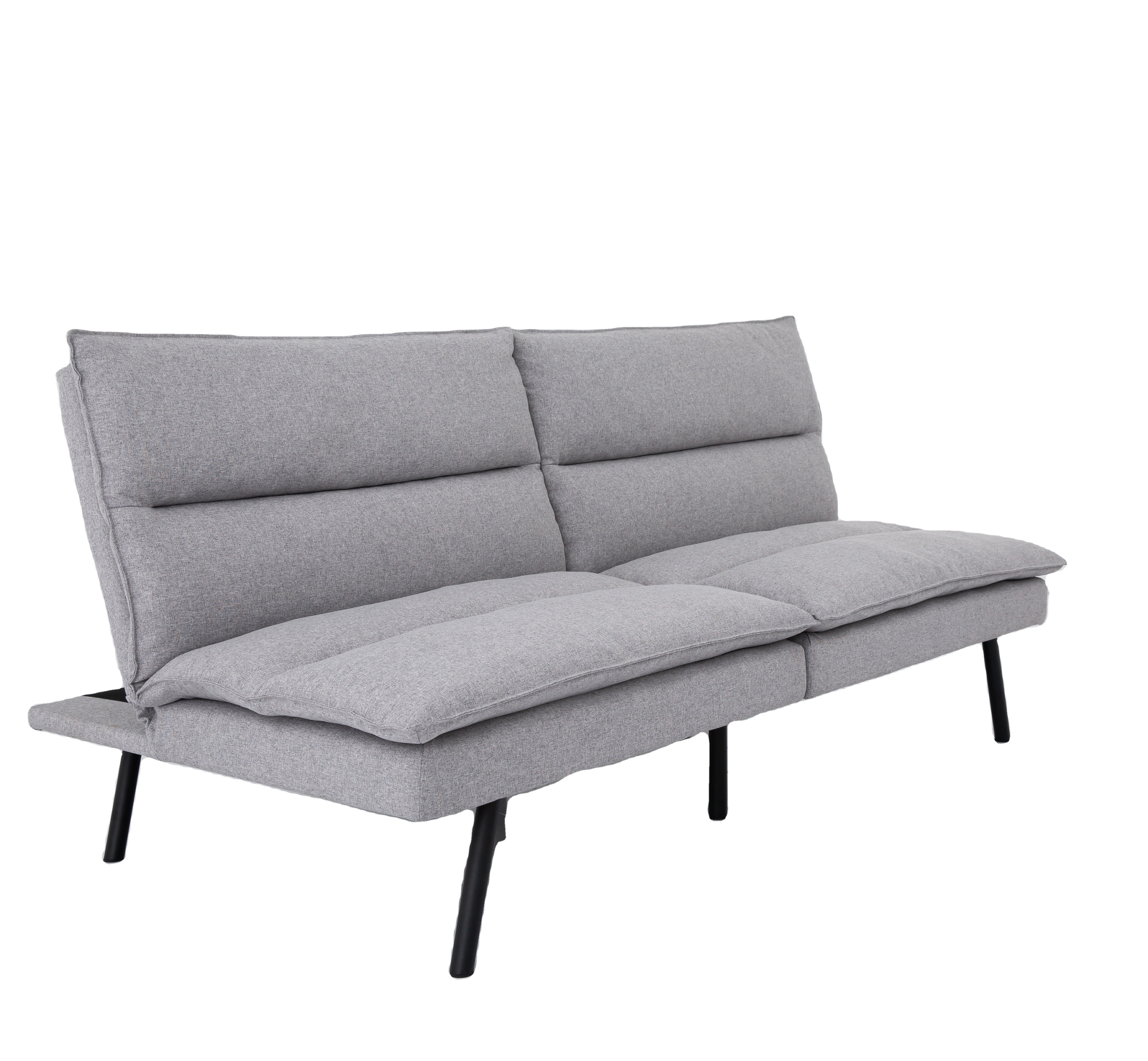 Nisco 3 inch Memory Foam Small Split-back Sofa Grey Twin Futon Sofa Bed Futon Convertible Sofa Bed with Metal Leg