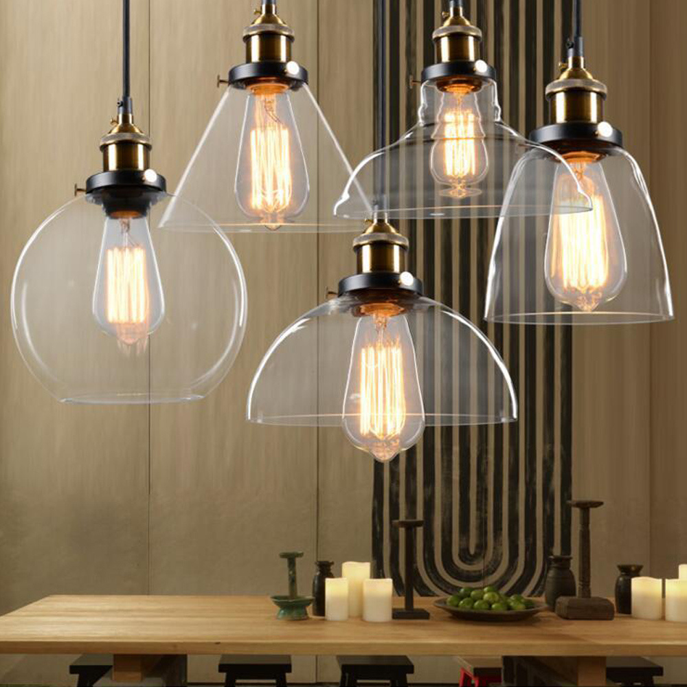 Modern hand blown art glass transparent chandelier pendant lamp ceiling lighting