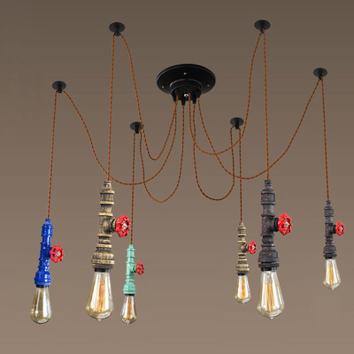 Industrial vintage retro hanging lamp rustic water pipe pendant light