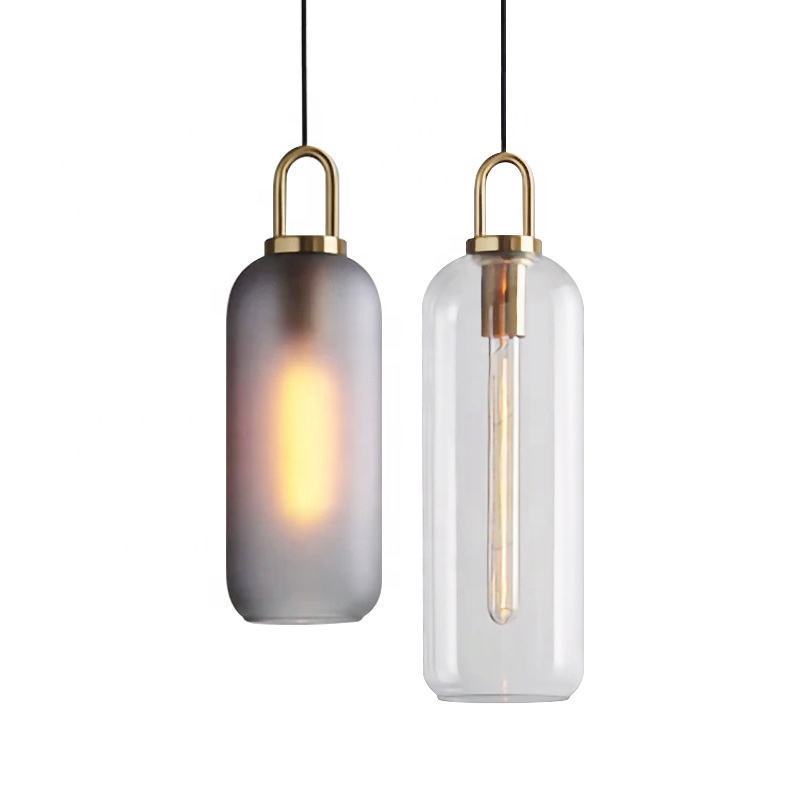 home lighting Indoor e27 glass tall and ball led pendant lamps grey color glass lamp