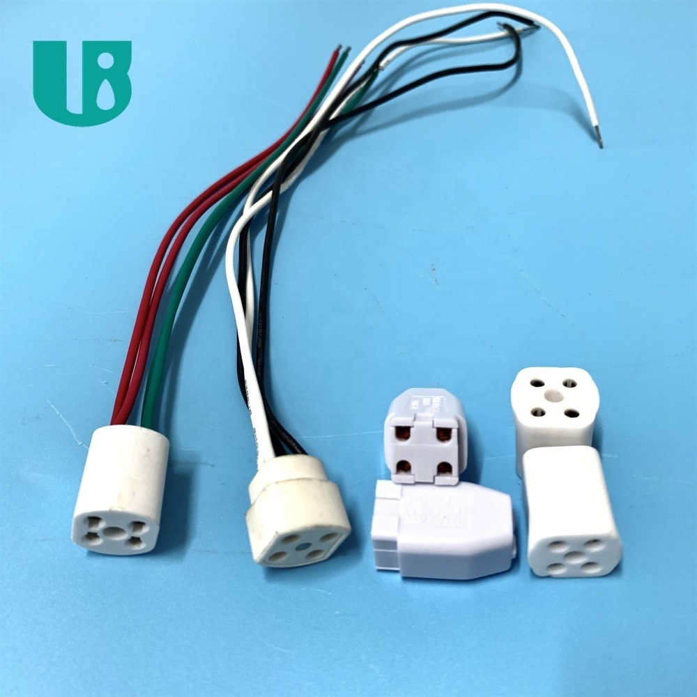 G10q ceramic socket single end 4pin lamp connector ultraviolet light 254nm 185nm uvc lamp holder