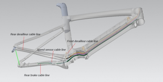 Full Carbon Road Disc Ebike Frame With Flat Mount Brake LCE21