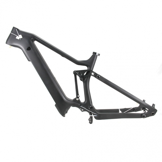 New LightCarbon Enduro Full Suspension Ebike Frameset Designing For Bafang Motor