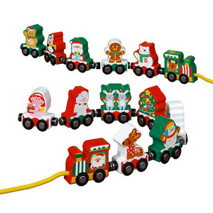 Children's Puzzle Toys Baby New Year Christmas Gift Magnetic Wooden Train