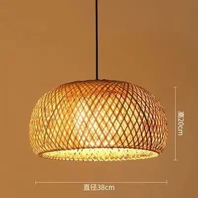 nordic rattan woven bamboo decorative chandelier lamp pendant light for kitchen dining rustic restaurant