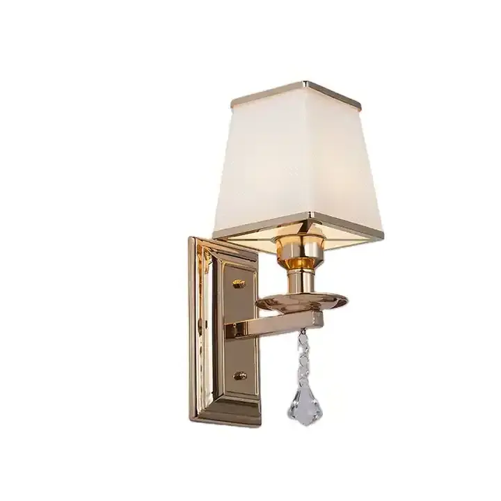 Luxury Glass Gold Finish Glass Lamp Shade Decorative Electric Wall Sconce Wall Light for Bedroom