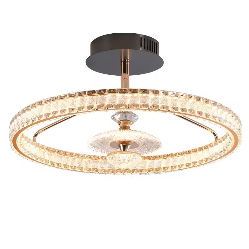 High Quality Gold Crystal Rings Ceiling Light Chandeliers Ceiling Lights Steel Flush Mount for Living Room Bedroom