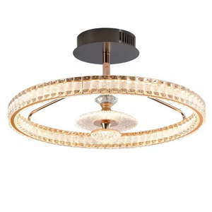 High Quality Gold Crystal Rings Ceiling Light Chandeliers Ceiling Lights Steel Flush Mount for Living Room Bedroom