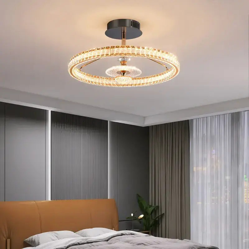 High Quality Gold Crystal Rings Ceiling Light Chandeliers Ceiling Lights Steel Flush Mount for Living Room Bedroom