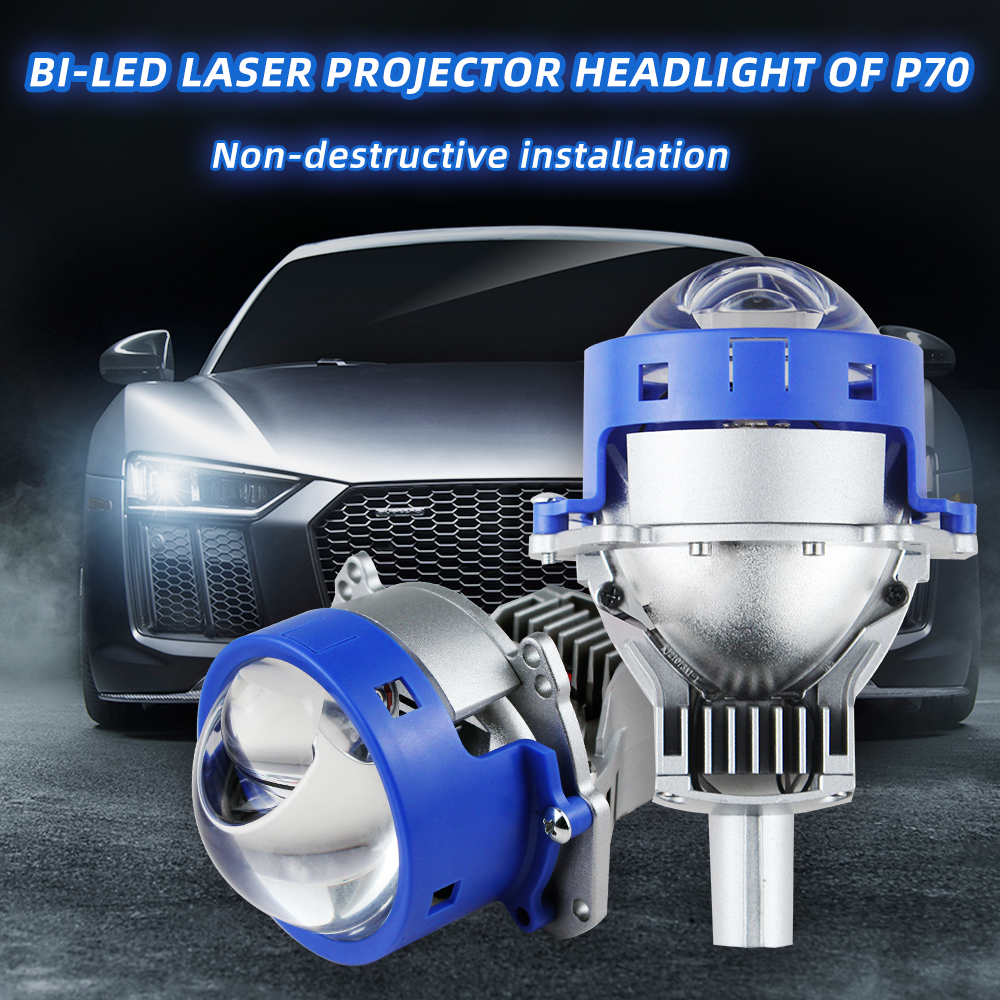 Hot selling 6500k 3.0 inch P70 bi led laser projector lens headlamp for Car bi led projector