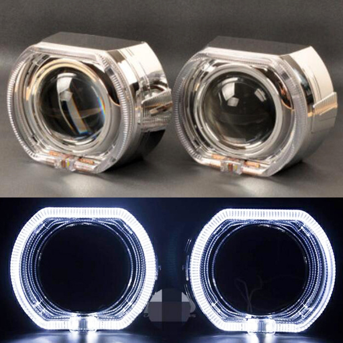 bixenon projector lens shrouds cover for 3.0inch 2.5 inch h1 h4 h7 h4 Lens with angel eyes LED halo ring for BMW