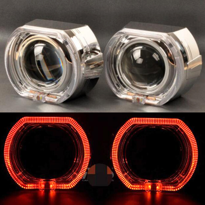 bixenon projector lens shrouds cover for 3.0inch 2.5 inch h1 h4 h7 h4 Lens with angel eyes LED halo ring for BMW