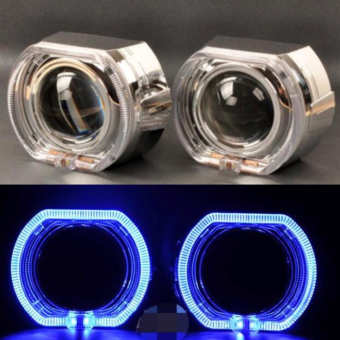 bixenon projector lens shrouds cover for 3.0inch 2.5 inch h1 h4 h7 h4 Lens with angel eyes LED halo ring for BMW