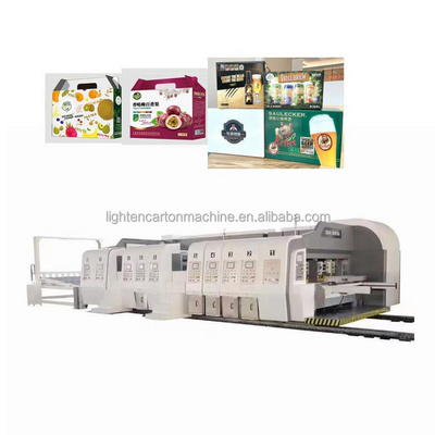 automatic flexo carton box making offset printing slotting die cutting machine