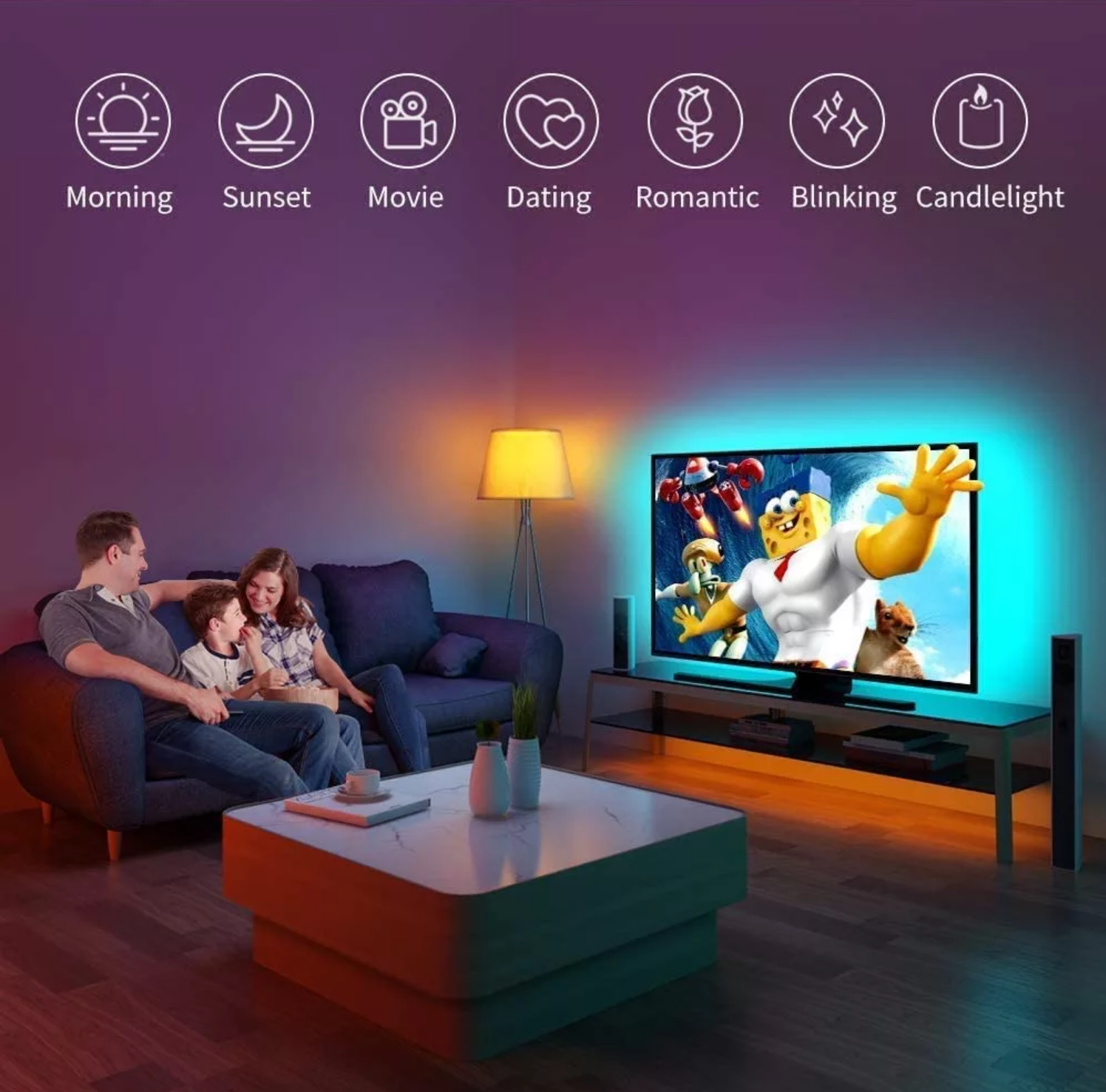 WiFi RGB Led Lights Work with Alexa and Google Assistant for Bedroom Living Room Home Party