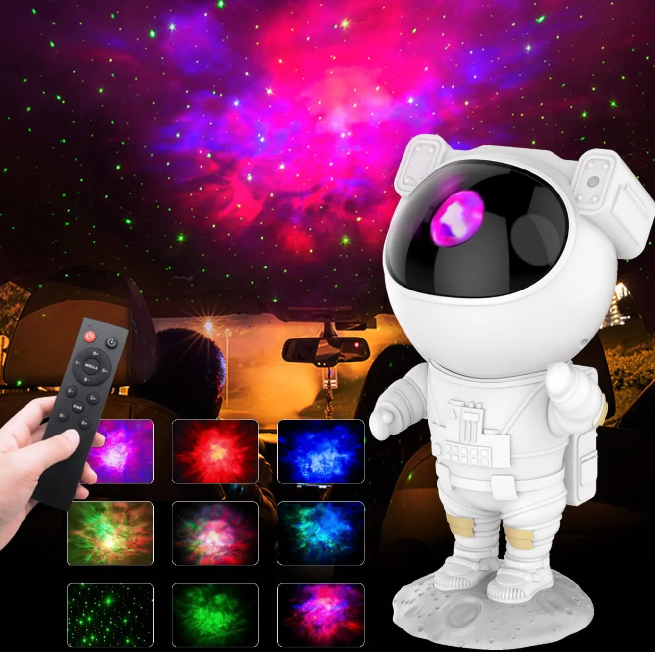 Star Projector Night Light with Remote Control 360 Adjustable Design Astronaut Nebula  for Children Adults