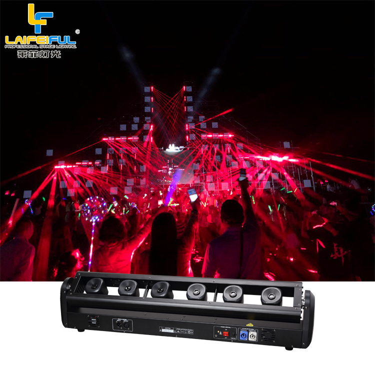 6 Eyes Moving Head Laser Bar Light 3W DMX/Sound/Auto Control Club Bar Beam Laser Red Green Blue 8 eye laser light rgb